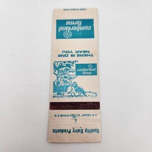 Vintage Matchbook Cumberland Farms Grazing Cow Ephemera Collectible